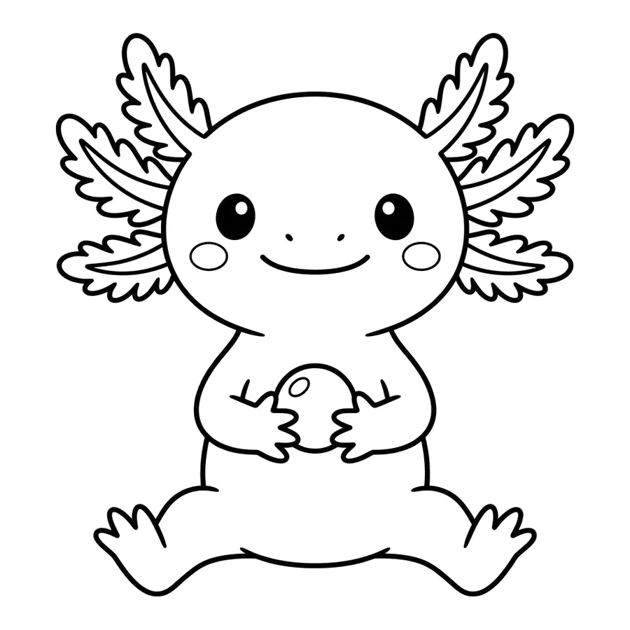 Cute axolotl coloring page 11