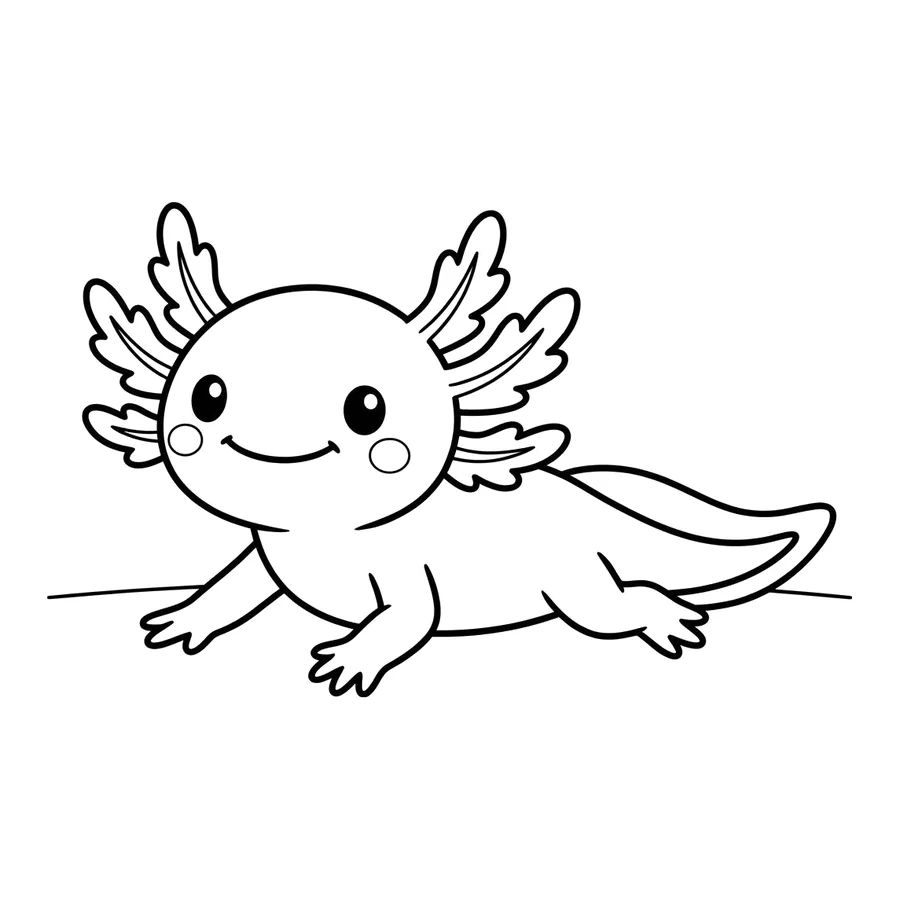 Cute axolotl coloring page 15
