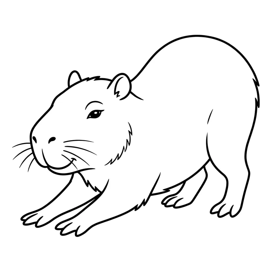 Cute capybara coloring page 16