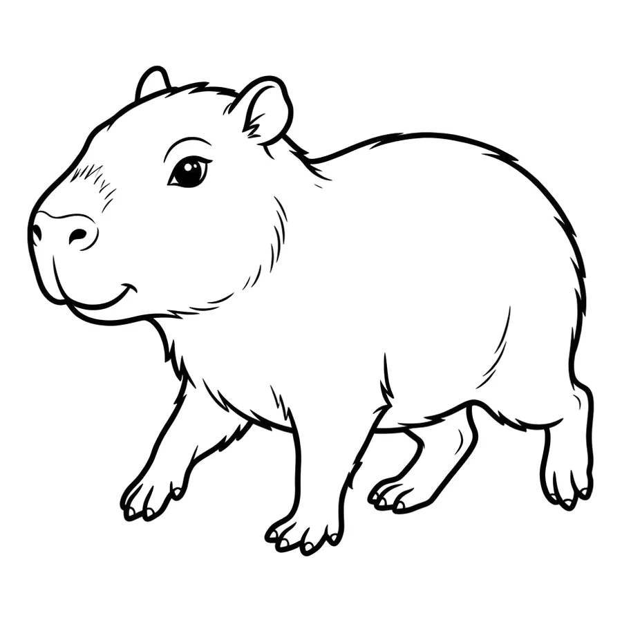 Cute capybara coloring page 19