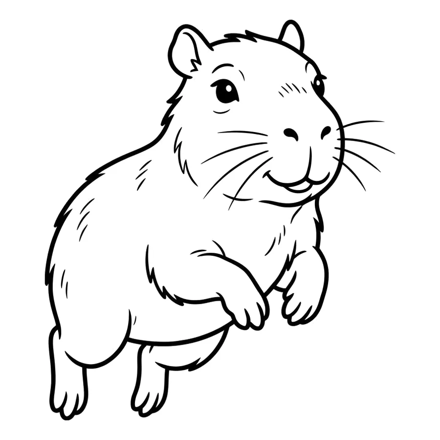 Cute capybara coloring page 20