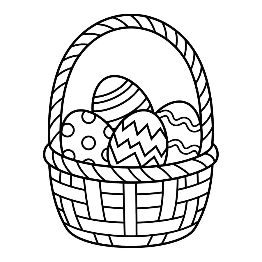 Easter basket coloring page 1