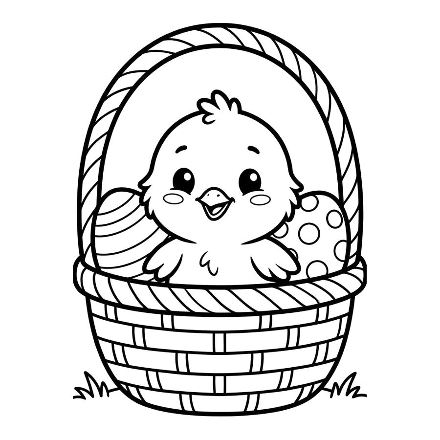 Easter basket coloring page 2