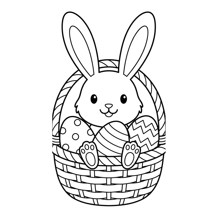 Easter basket coloring page 5