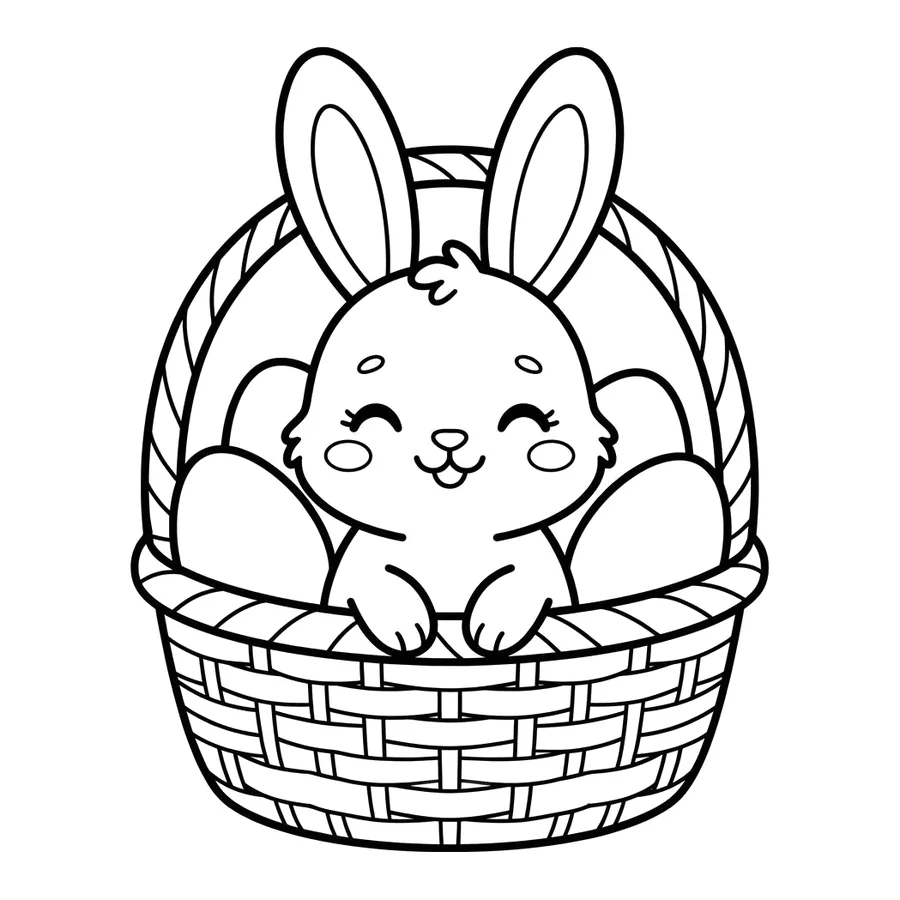 Cute Easter bunny coloring page 1