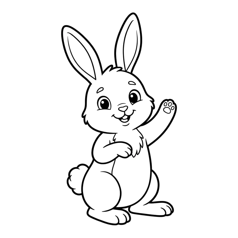 Cute Easter bunny coloring page 2