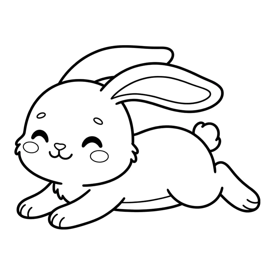 Cute Easter bunny coloring page 4