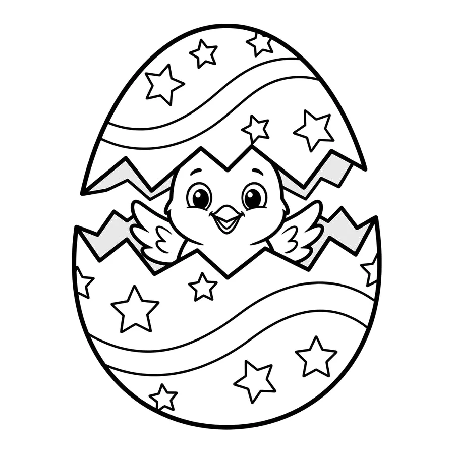 Decorated Easter egg coloring page 1