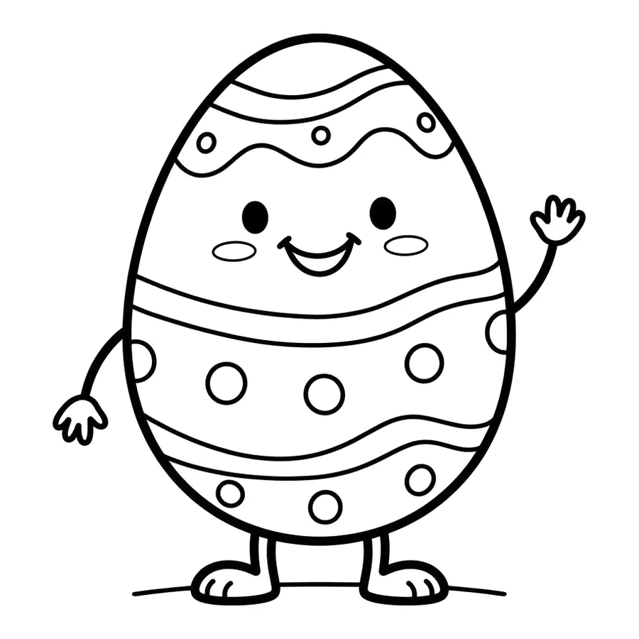 Decorated Easter egg coloring page 2