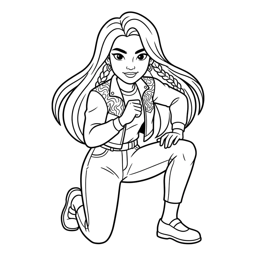 Rumi Kpop Demon Hunters coloring page 2