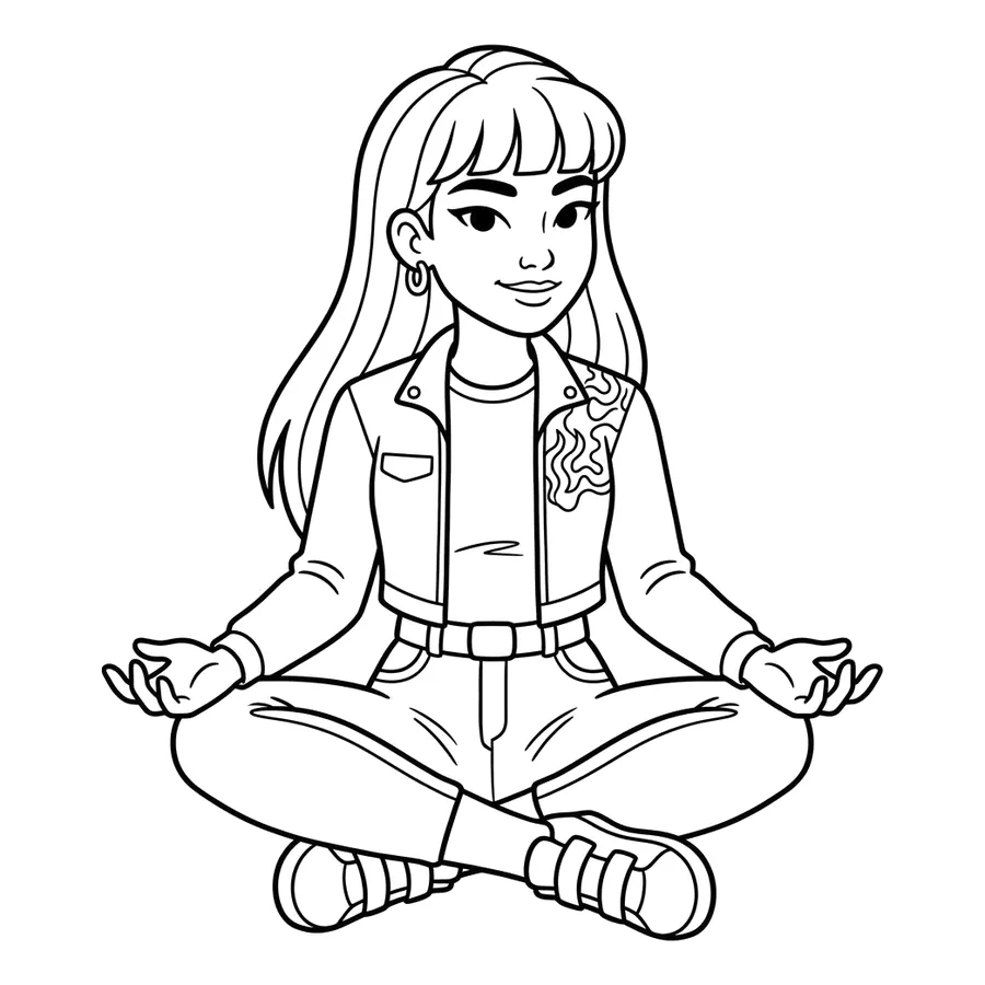 Rumi Kpop Demon Hunters coloring page 6