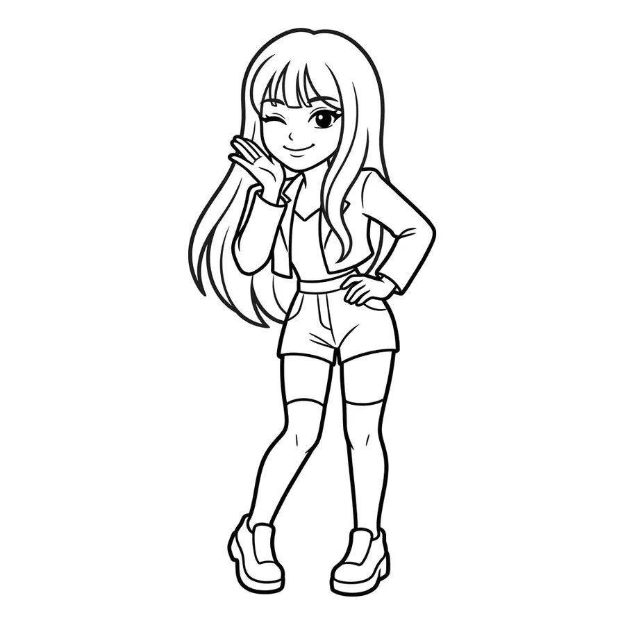 Rumi Kpop Demon Hunters coloring page 7