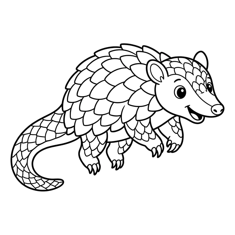 Cute baby pangolin coloring page 12
