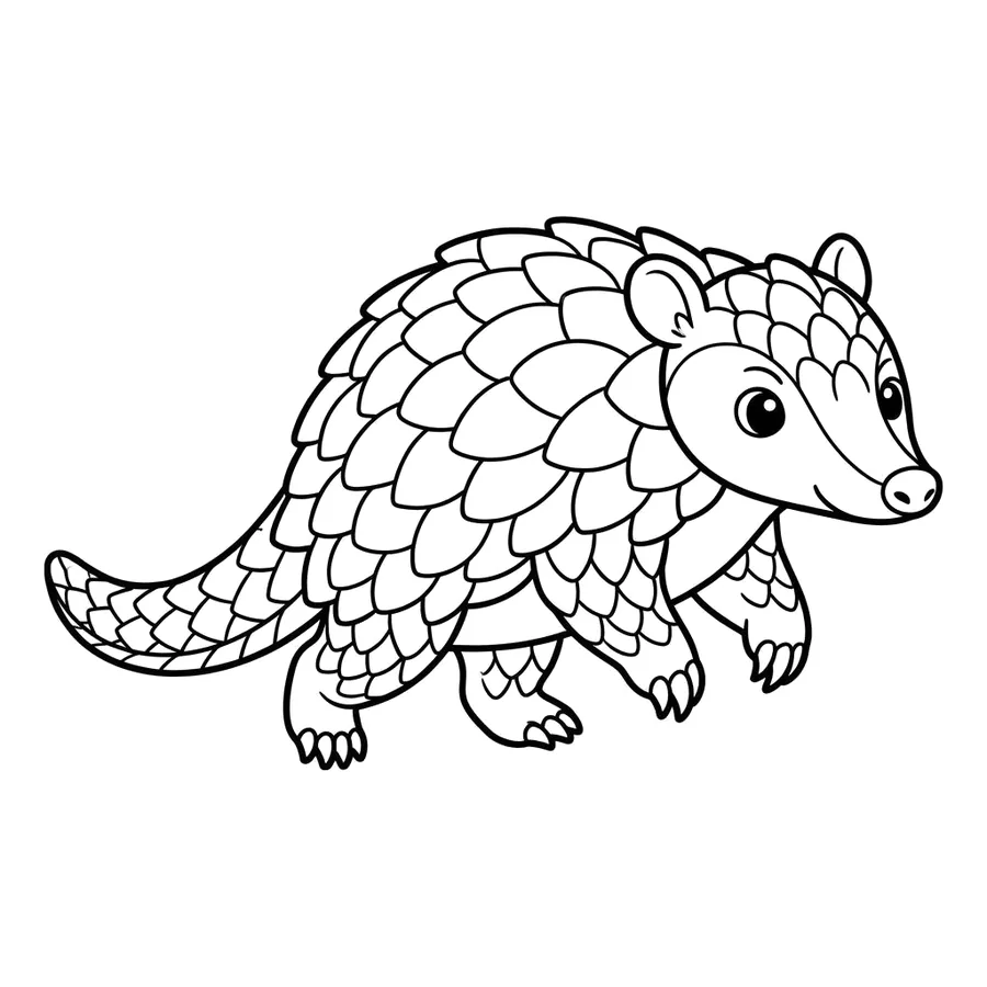 Cute baby pangolin coloring page 13