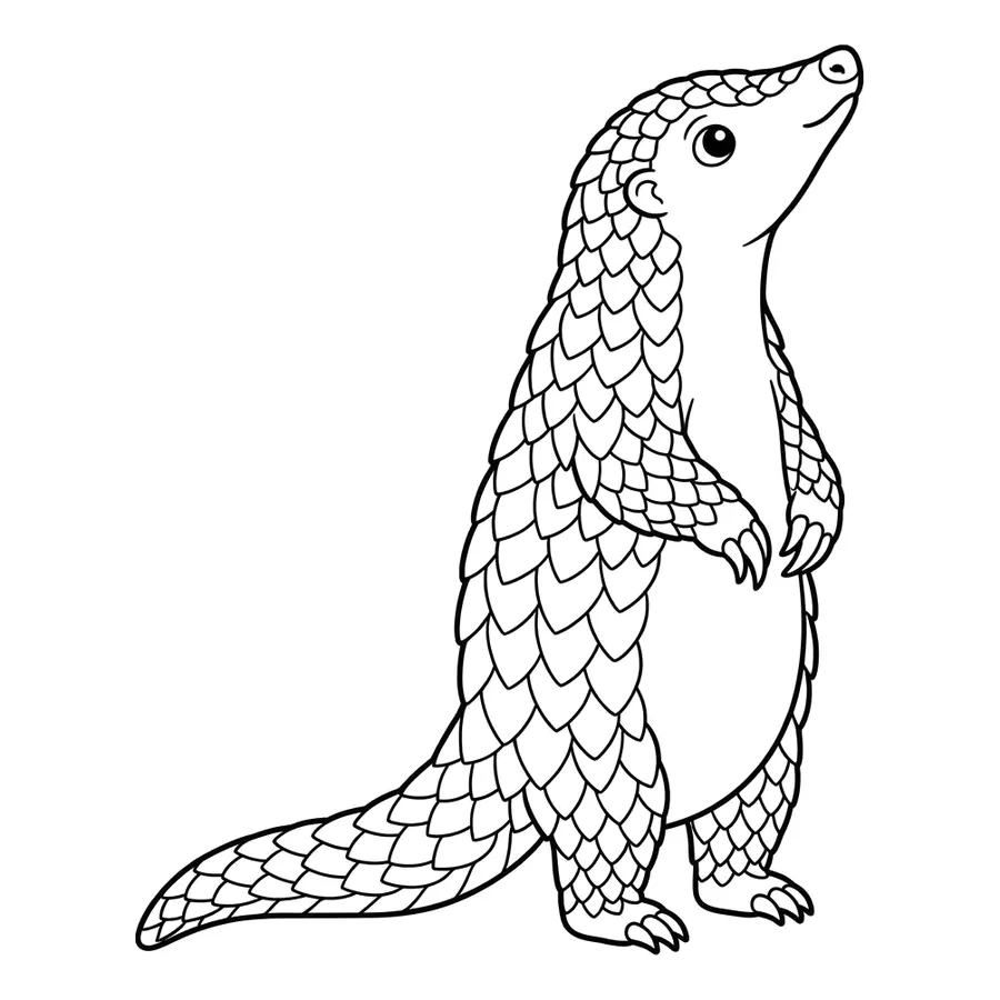 Cute baby pangolin coloring page 5