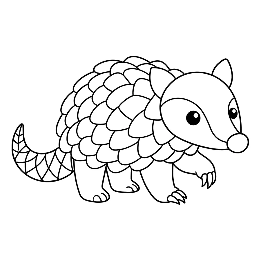 Cute baby pangolin coloring page 7