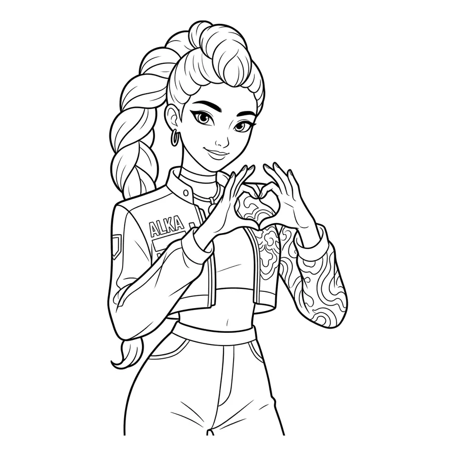 Rumi Kpop Demon Hunters coloring page 10