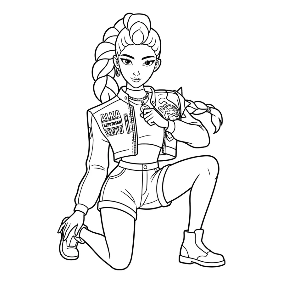 Rumi Kpop Demon Hunters coloring page 7