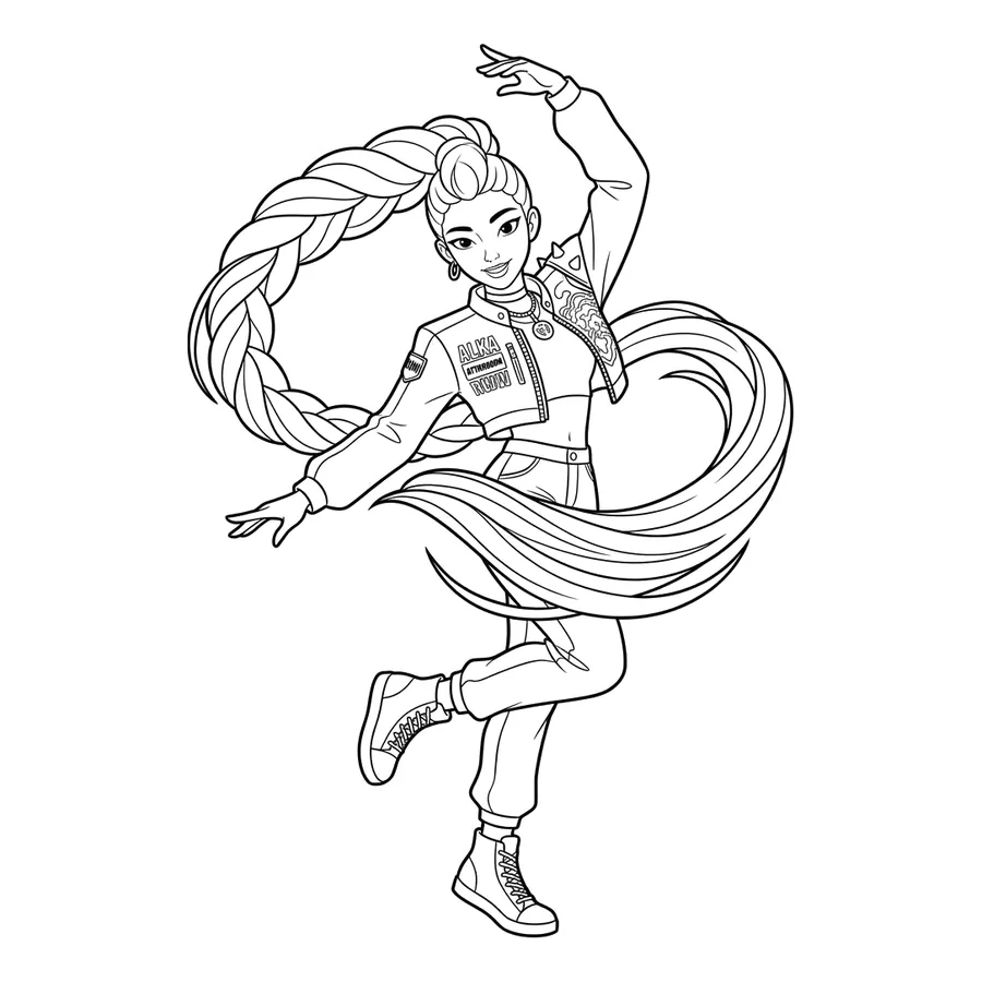 Rumi Kpop Demon Hunters coloring page 9