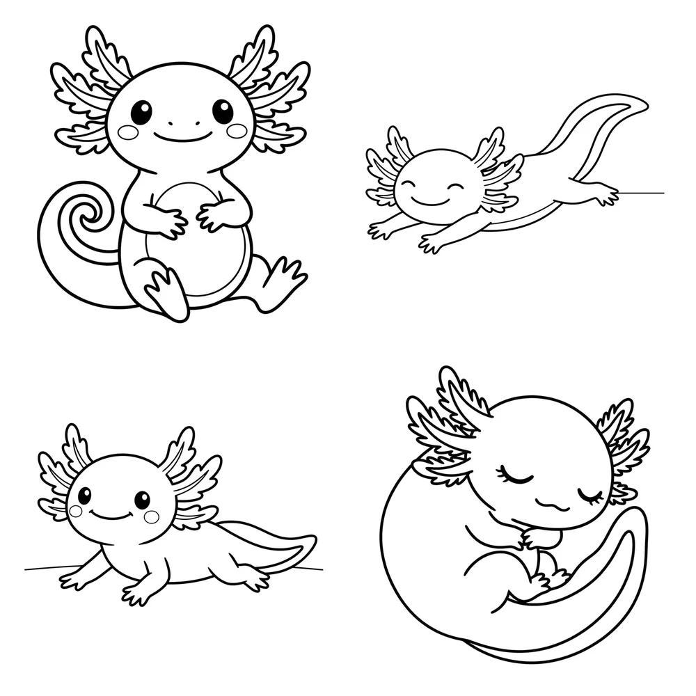Axolotl Coloring Pages