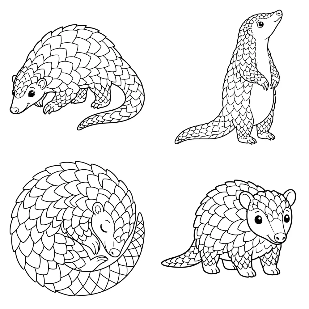 Baby Pangolin Coloring Pages